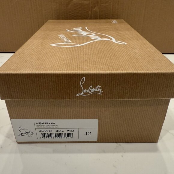 Christian Louboutin Anjalina 100 Black Veau Velours - Picture 13 of 13